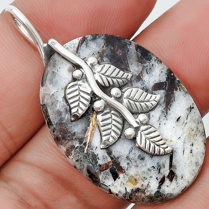 Leaves - Natural Astrophyllite - Russia Pendant SDP129156 P-1291, 23x32 mm