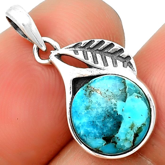 Natural Turquoise Morenci Mine Pendant SDP132289 P-1105, 10x10 mm