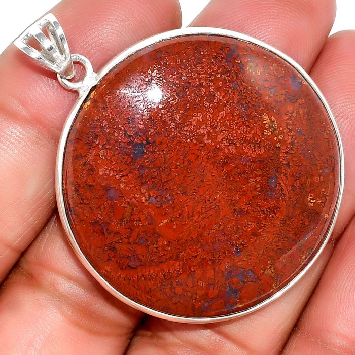 Natural Red Moss Agate Pendant SDP135003 P-1001, 35x35 mm