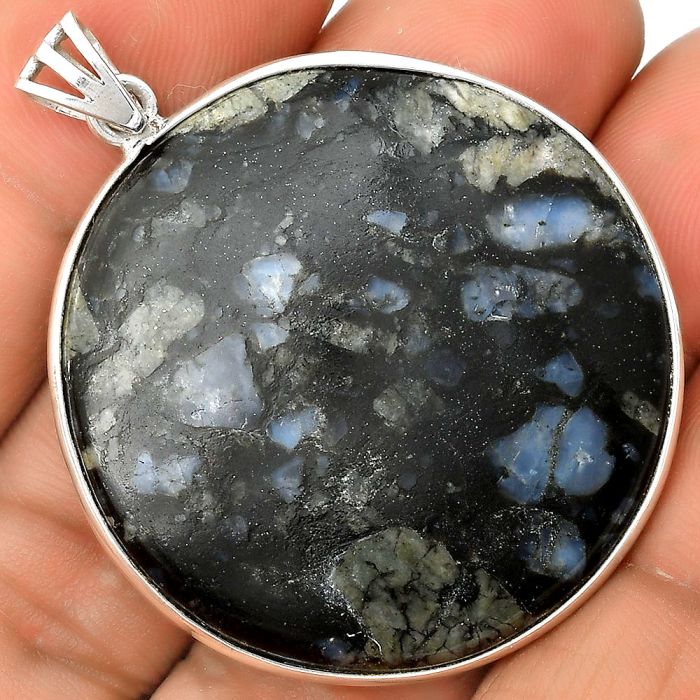 Llanite Blue Opal Crystal Sphere Pendant SDP135171 P-1001, 36x36 mm
