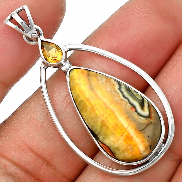 Indonesian Bumble Bee and Citrine Pendant SDP139251 P-1005, 14x24 mm