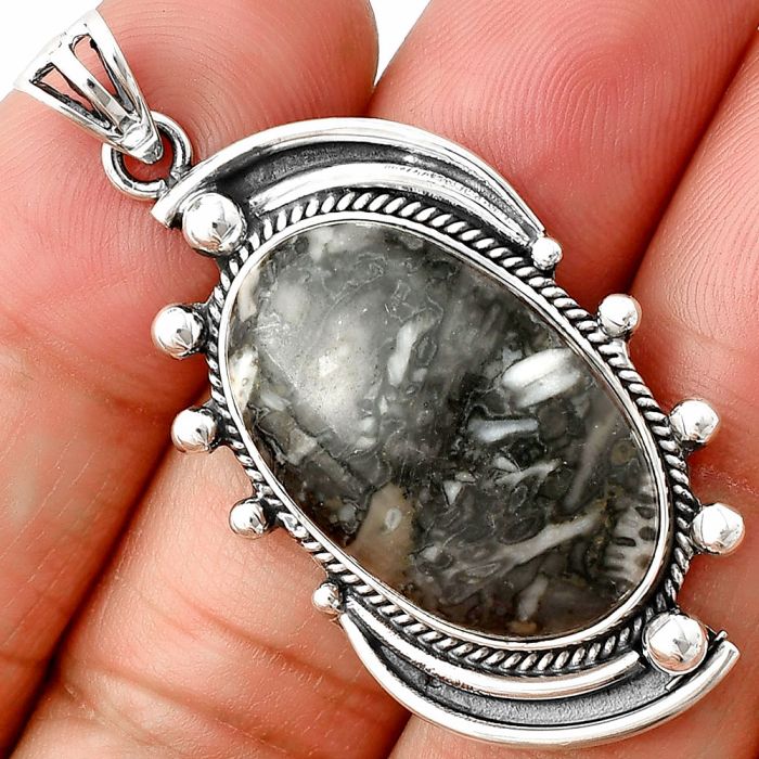Mexican Cabbing Fossil Pendant SDP139867 P-1012, 15x25 mm