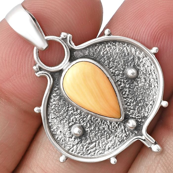 Natural Spiny Oyster Shell Pendant SDP141334 P-1403, 8x12 mm