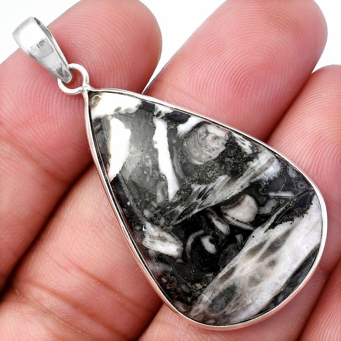 Mexican Cabbing Fossil Pendant SDP142016 P-1001, 23x35 mm