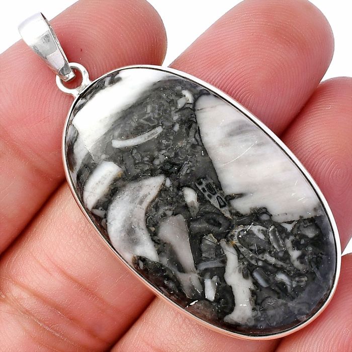 Mexican Cabbing Fossil Pendant SDP142150 P-1001, 23x40 mm