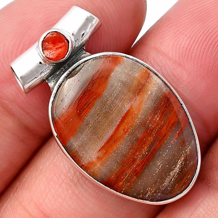 Mookaite and Coral Pendant SDP142756 P-1300, 15x21 mm
