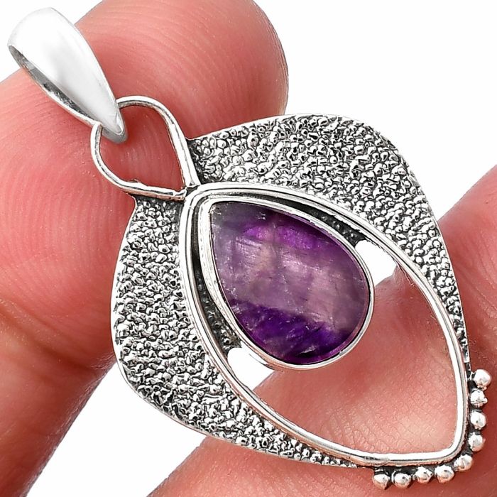 Super 23 Amethyst Mineral From Auralite Pendant SDP143396 P-1402, 8x12 mm