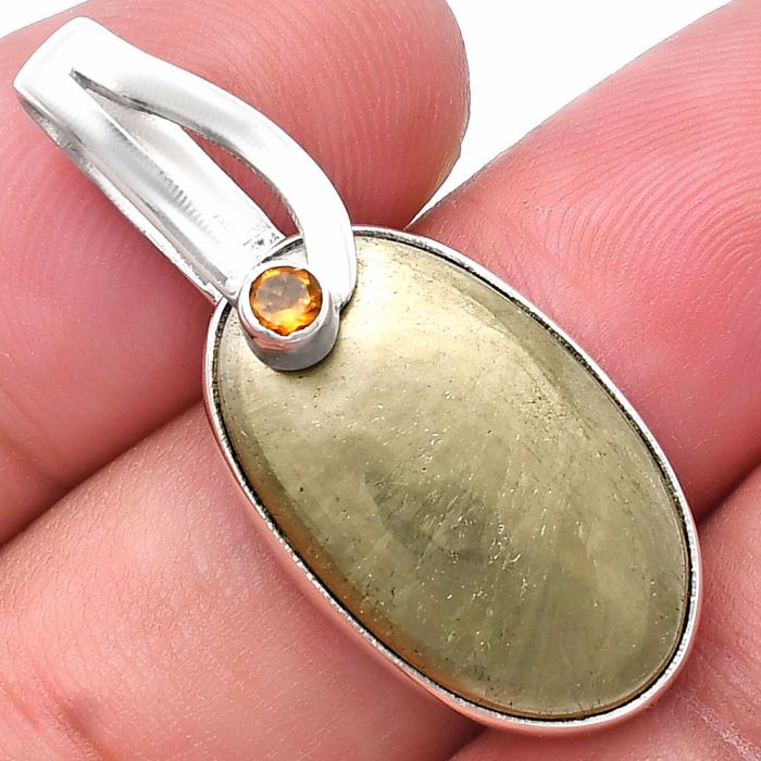 Apache Gold Healer's Gold and Citrine Pendant SDP144092 P-1251, 13x22 mm