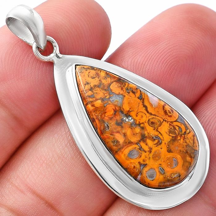 Red Moss Agate Pendant SDP144233 P-1076, 14x25 mm