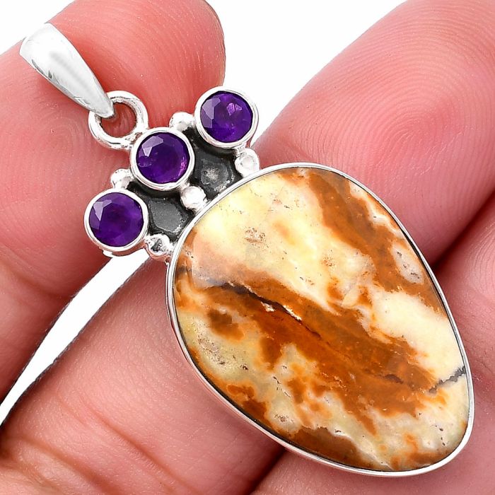 Candy Opal and Amethyst Pendant SDP145349 P-1120, 18x25 mm