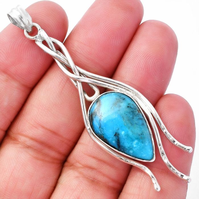 Natural Turquoise Morenci Mine Pendant SDP146221 P-1728, 12x21 mm