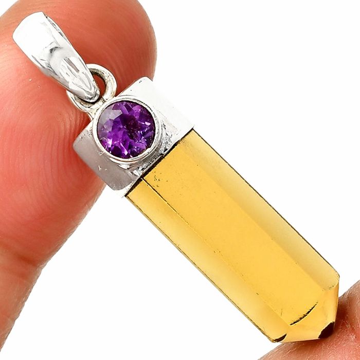 Point - Citrine and Amethyst Pendant SDP149011 P-1107, 7x24 mm