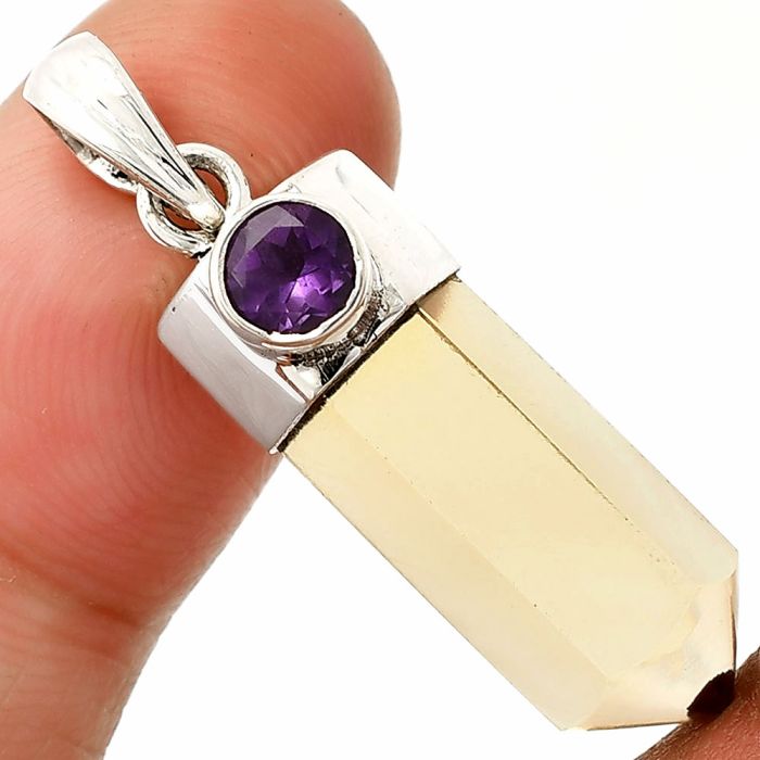Point - Citrine and Amethyst Pendant SDP149053 P-1107, 8x22 mm
