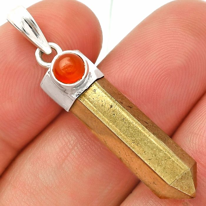 Point - Apache Gold Healer's Gold and Carnelian Pendant SDP149070 P-1107, 7x25 mm