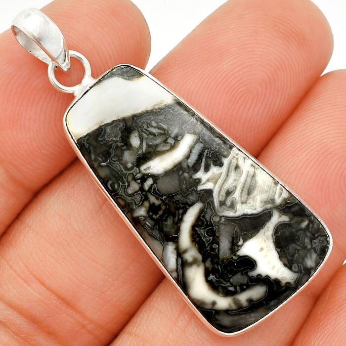 Mexican Cabbing Fossil Pendant SDP150388 P-1001, 17x33 mm