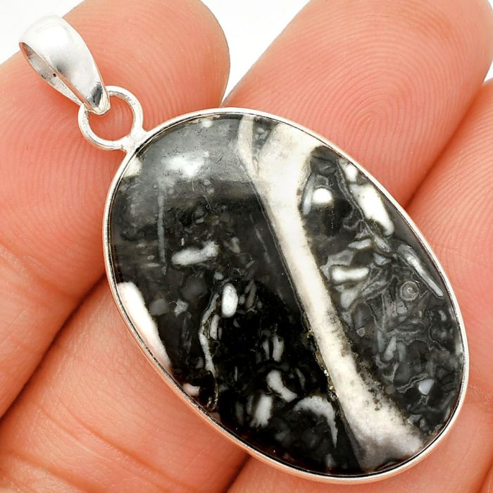 Mexican Cabbing Fossil Pendant SDP150390 P-1001, 21x31 mm