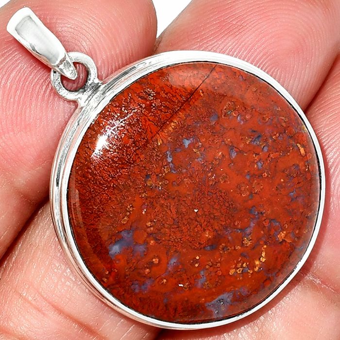Red Moss Agate Pendant SDP151505 P-1124, 26x26 mm