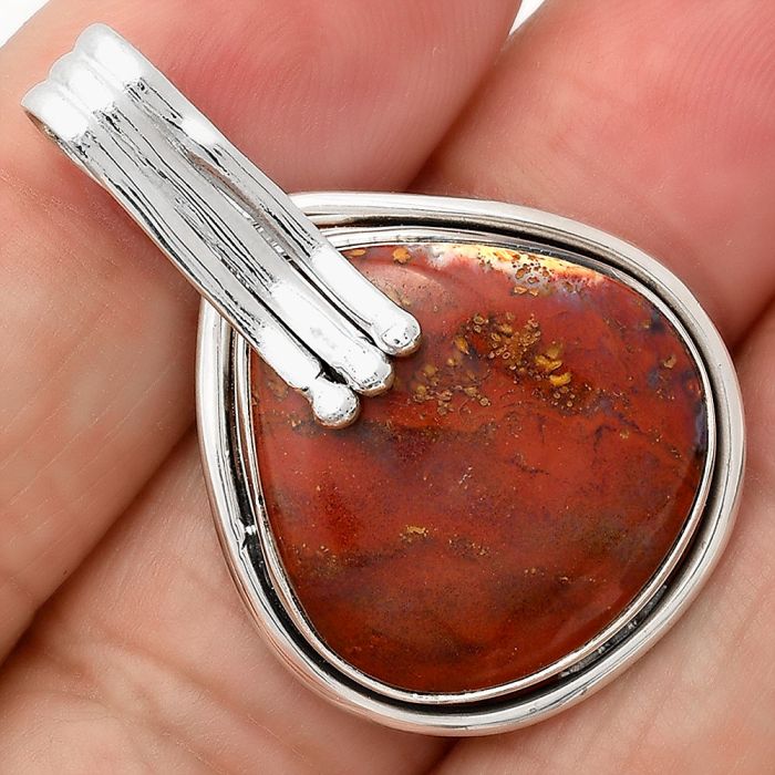 Natural Red Moss Agate Pendant SDP72435 P-1664, 20x21 mm