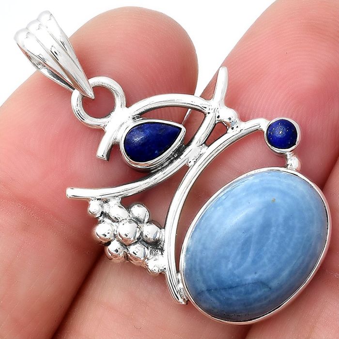 Natural Owyhee Opal and Lapis Pendant SDP77527 P-1704, 12x16 mm