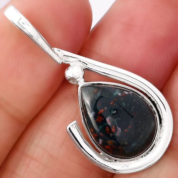 Natural Blood Stone - India Pendant SDP78159 P-1717, 11x15 mm