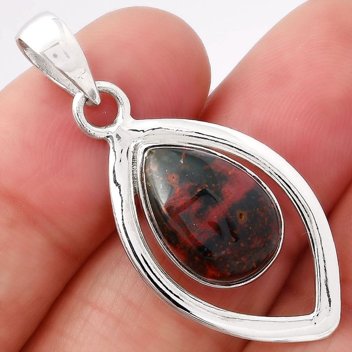 Natural Blood Stone - India Pendant SDP78191 P-1718, 11x16 mm
