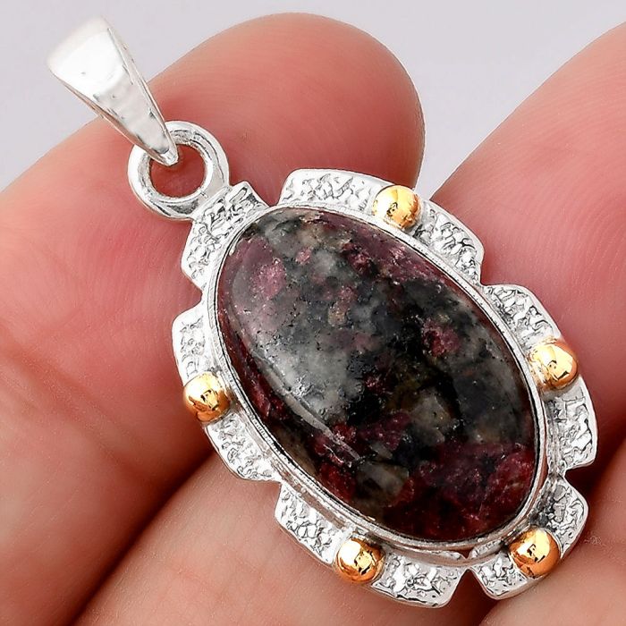 Natural Russian Eudialyte Pendant SDP80532 P-1485, 12x20 mm
