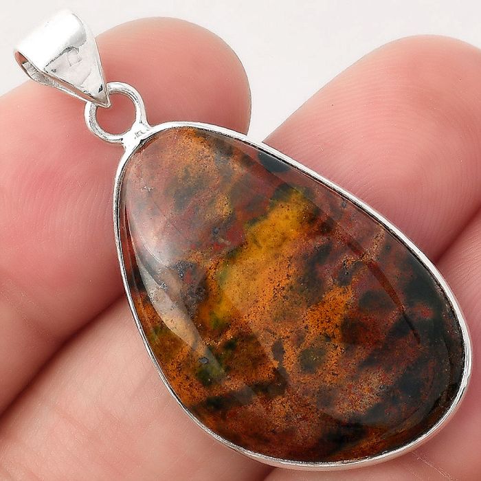 Natural Blood Stone - India Pendant SDP82889 P-1001, 19x29 mm