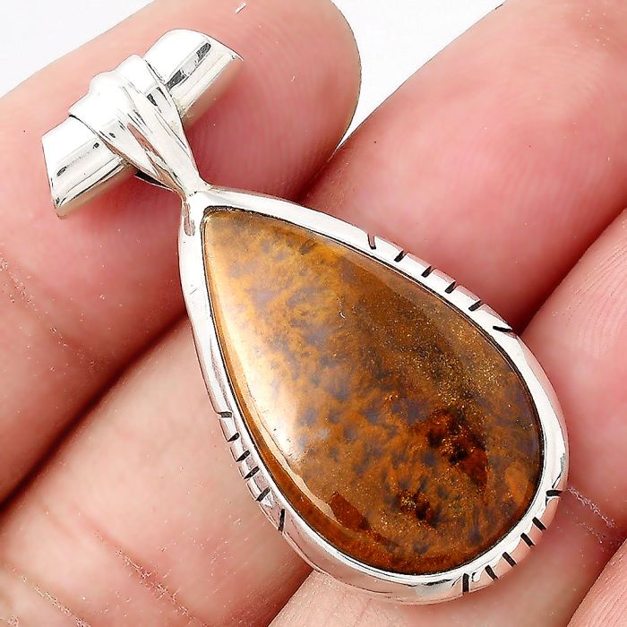 Natural Red Moss Agate Pendant SDP85632 P-1667, 15x25 mm