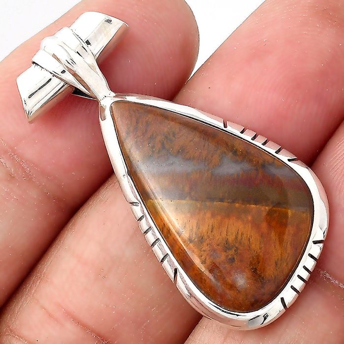 Natural Red Moss Agate Pendant SDP85659 P-1667, 15x26 mm