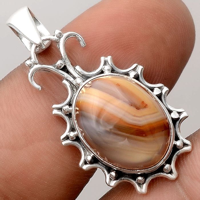 Natural Banded Onyx Pendant SDP91163 P-1249, 12x16 mm
