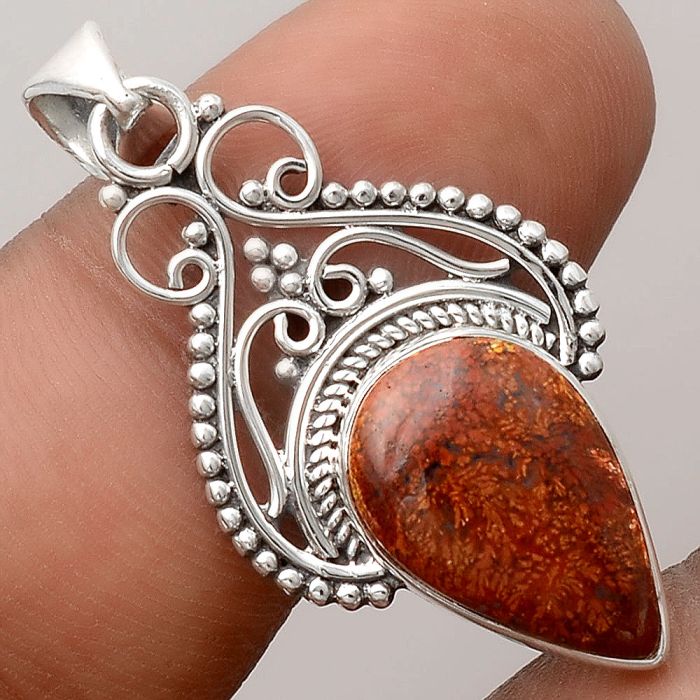 Natural Red Moss Agate Pendant SDP91179 P-1541, 11x17 mm