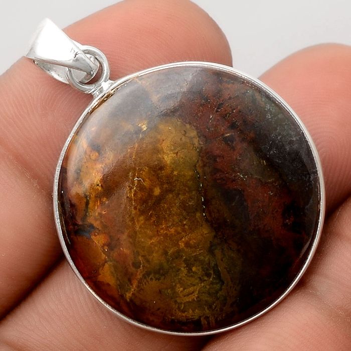 Natural Blood Stone - India Pendant SDP91298 P-1001, 27x27 mm