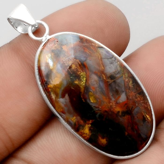 Natural Blood Stone - India Pendant SDP91321 P-1001, 19x32 mm