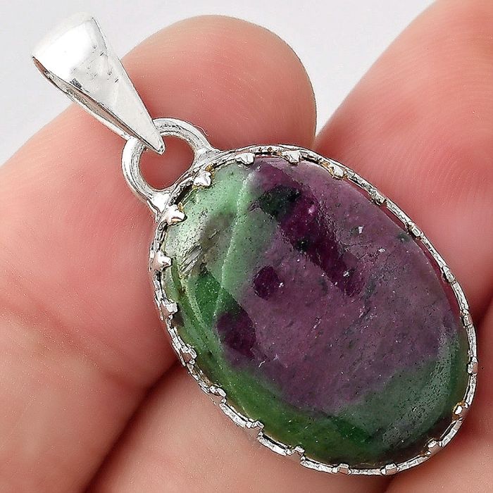 Natural Ruby Zoisite - Africa Pendant SDP93350 P-1325, 17x23 mm
