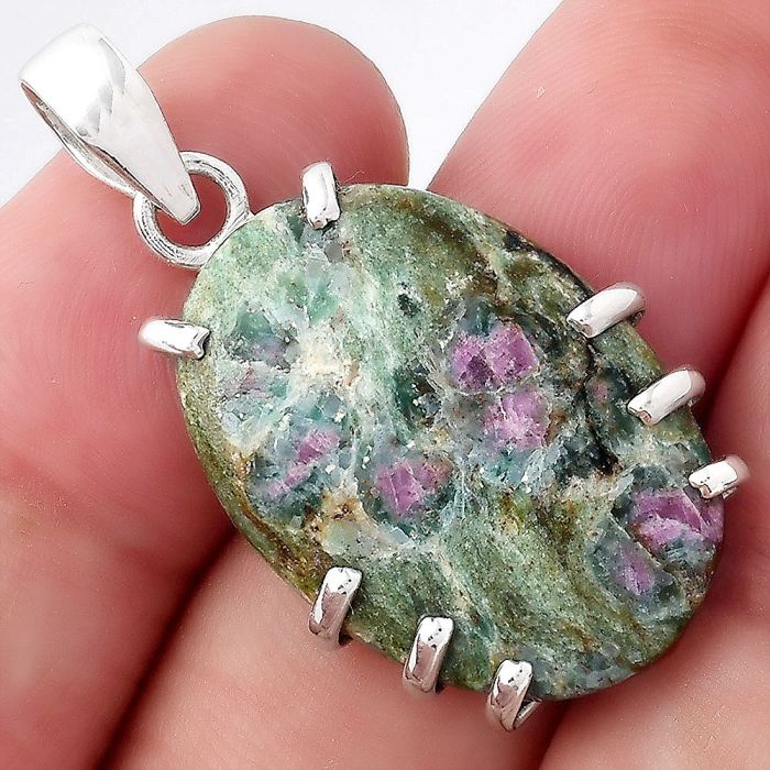 Natural Ruby In Fuchsite Pendant SDP96897 P-1372, 18x26 mm