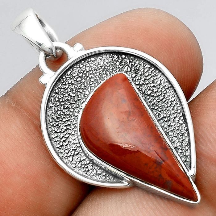Natural Red Moss Agate Pendant SDP97322 P-1401, 10x20 mm