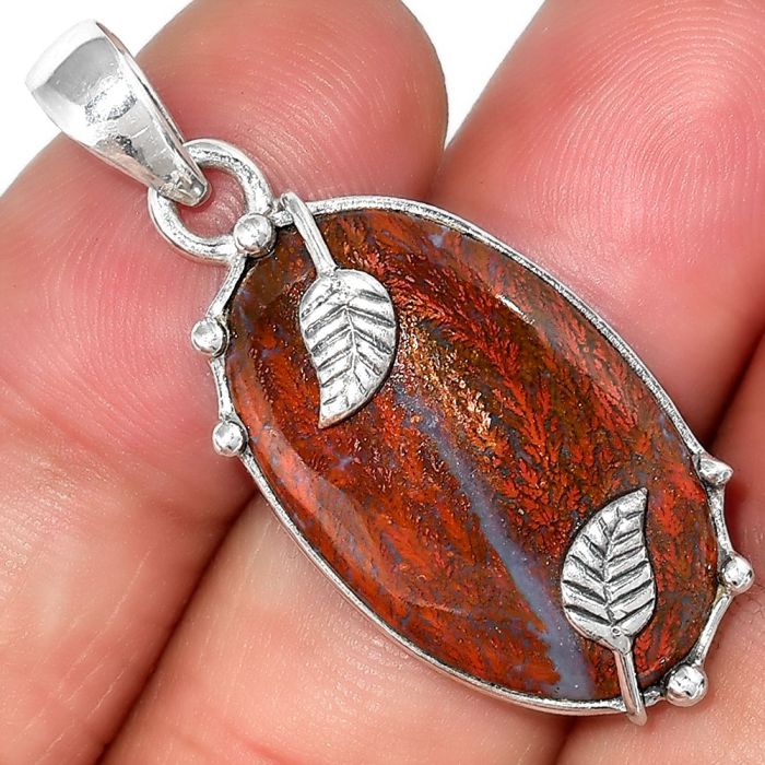 Natural Red Moss Agate Pendant SDP98967 P-1226, 16x26 mm