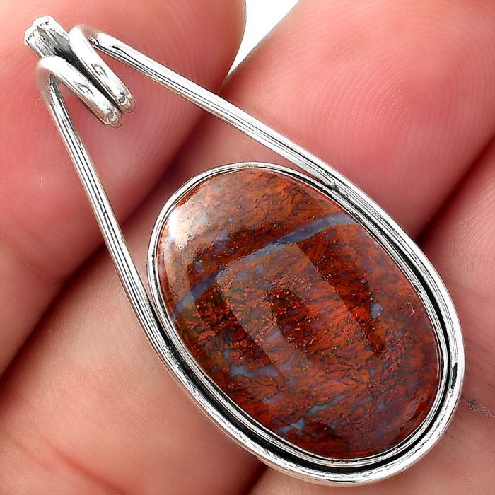 Natural Red Moss Agate Pendant SDP99285 P-1590, 14x21 mm
