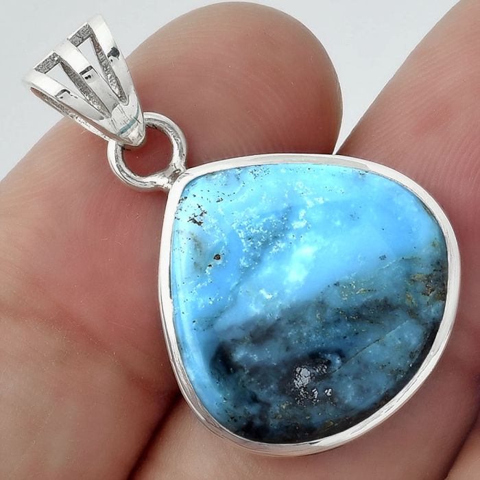 Natural Turquoise Morenci Mine Pendant SDP99707 P-1002, 18x18 mm