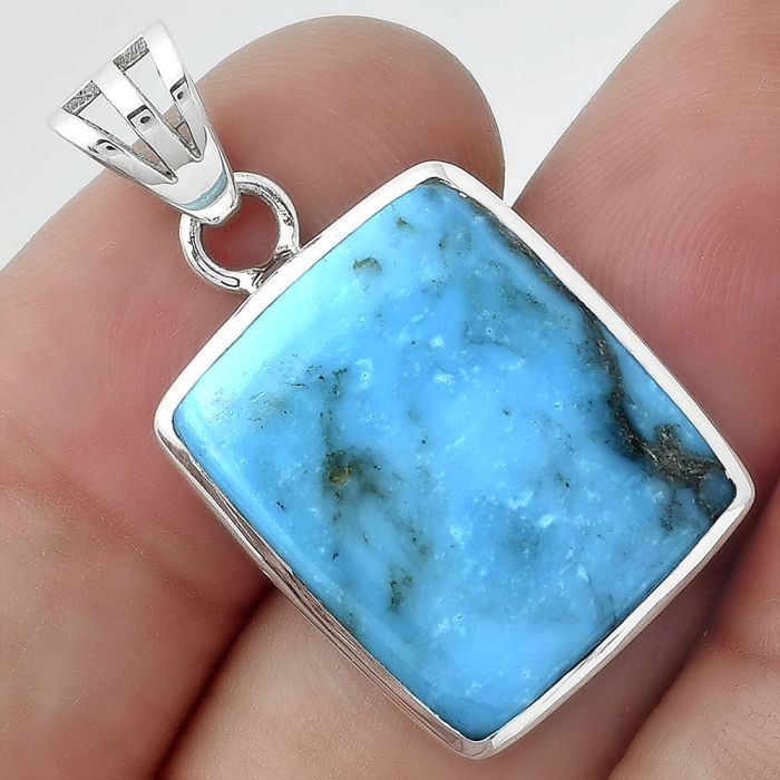 Natural Turquoise Morenci Mine Pendant SDP99731 P-1002, 16x19 mm