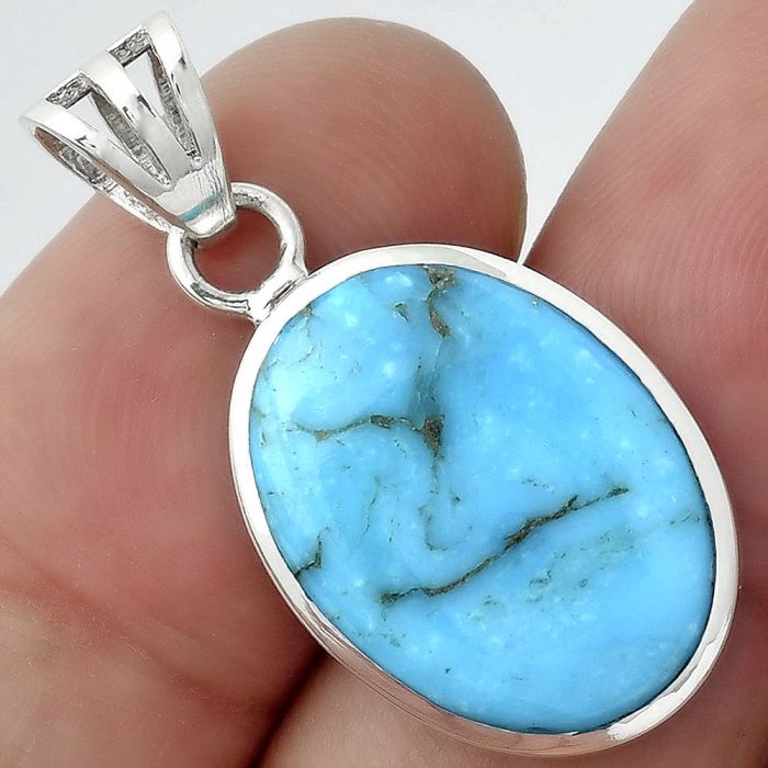 Natural Turquoise Morenci Mine Pendant SDP99737 P-1002, 13x18 mm