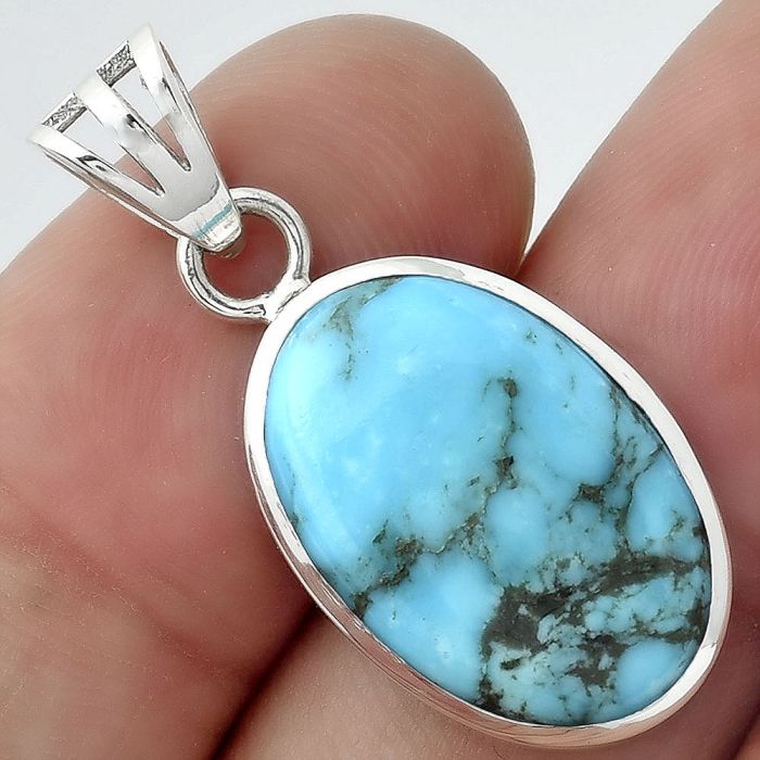 Natural Turquoise Morenci Mine Pendant SDP99739 P-1002, 12x19 mm