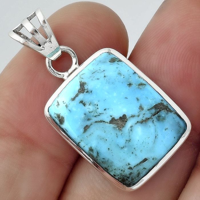 Natural Turquoise Morenci Mine Pendant SDP99753 P-1002, 14x18 mm