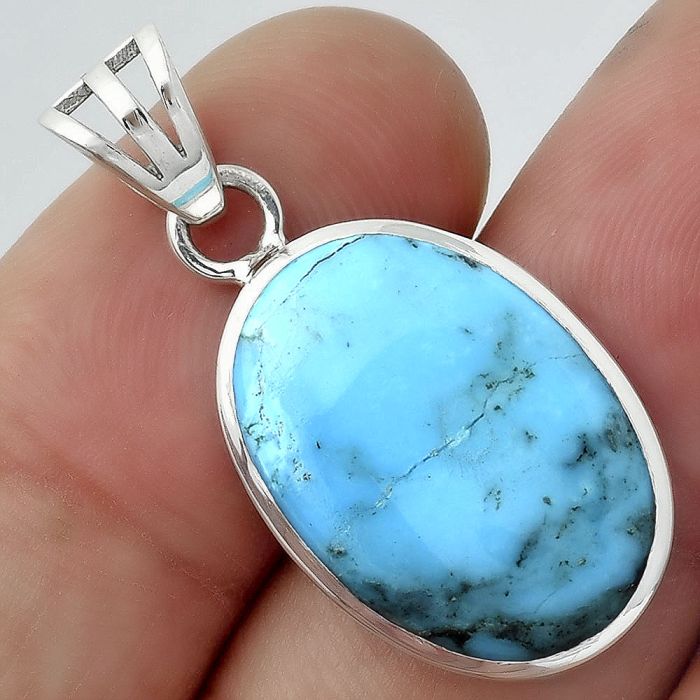 Natural Turquoise Morenci Mine Pendant SDP99755 P-1002, 14x20 mm