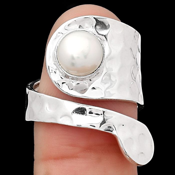 Natural Fresh Water Pearl Ring size-6 SDR114872 R-1374, 8x8 mm