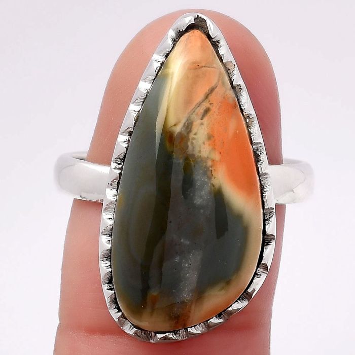 Natural Imperial Jasper - Mexico Ring size-8.5 SDR117542 R-1227, 12x24 mm