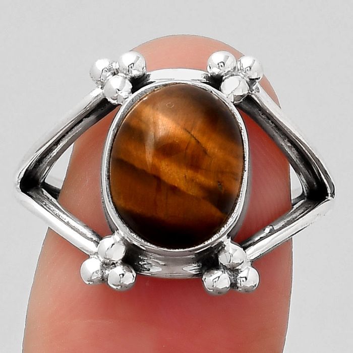 Natural Tiger Eye - Africa Ring size-9 SDR121067 R-1246, 9x11 mm