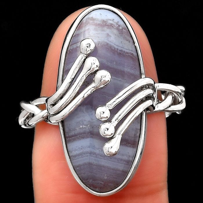Blue Lace Agate - South Africa Ring size-8 SDR121132 R-1553, 11x23 mm