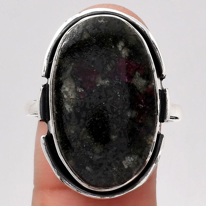 Natural Russian Eudialyte Ring size-9.5 SDR121521 R-1211, 15x23 mm