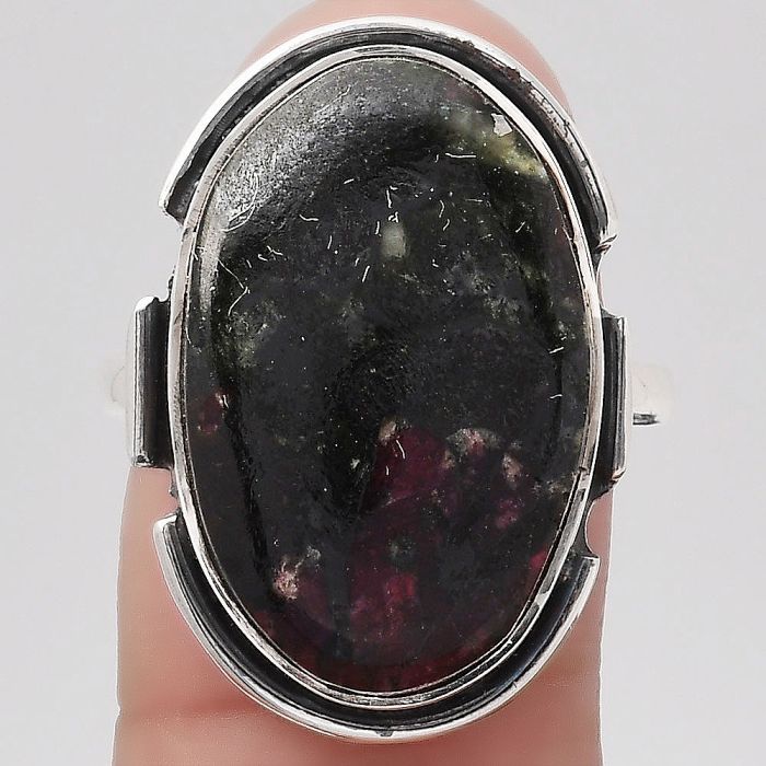 Natural Russian Eudialyte Ring size-7.5 SDR121602 R-1211, 14x22 mm